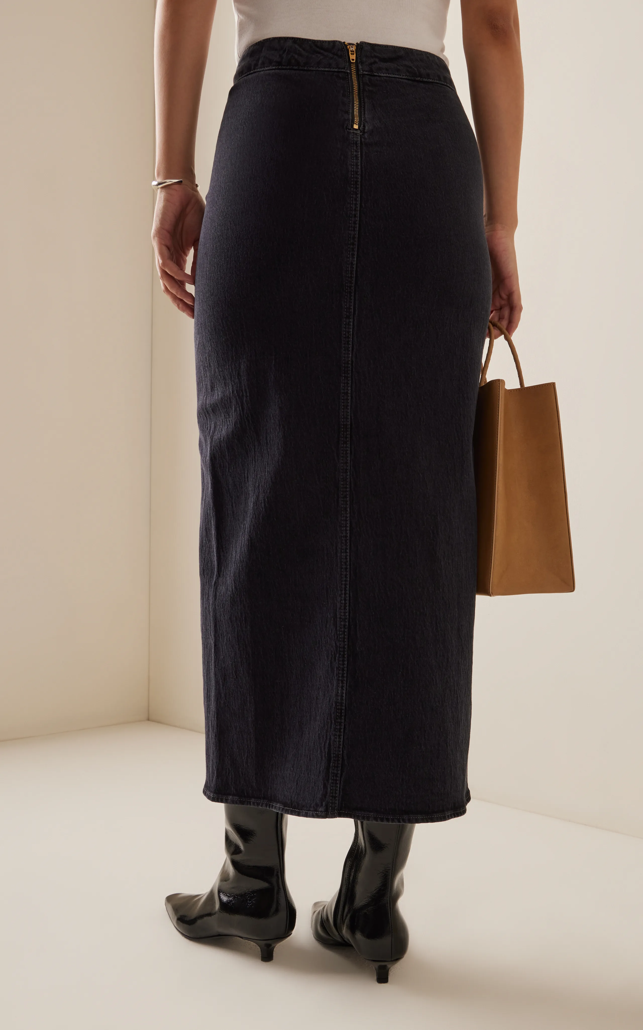 Triarchy Ms. Madison High-Rise Denim Maxi Skirt