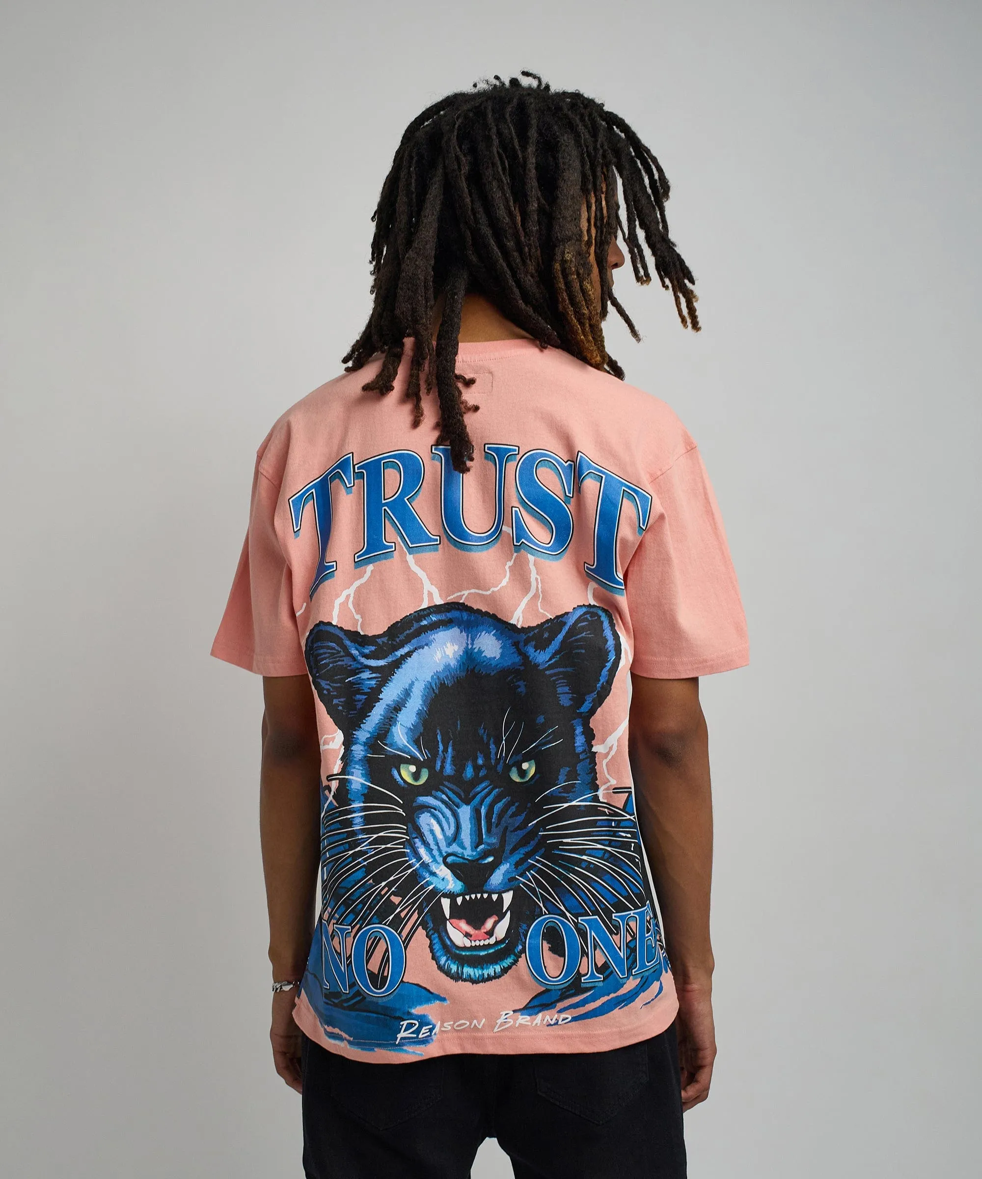 Trust No One Oversized Short Sleeve Tee - Pink