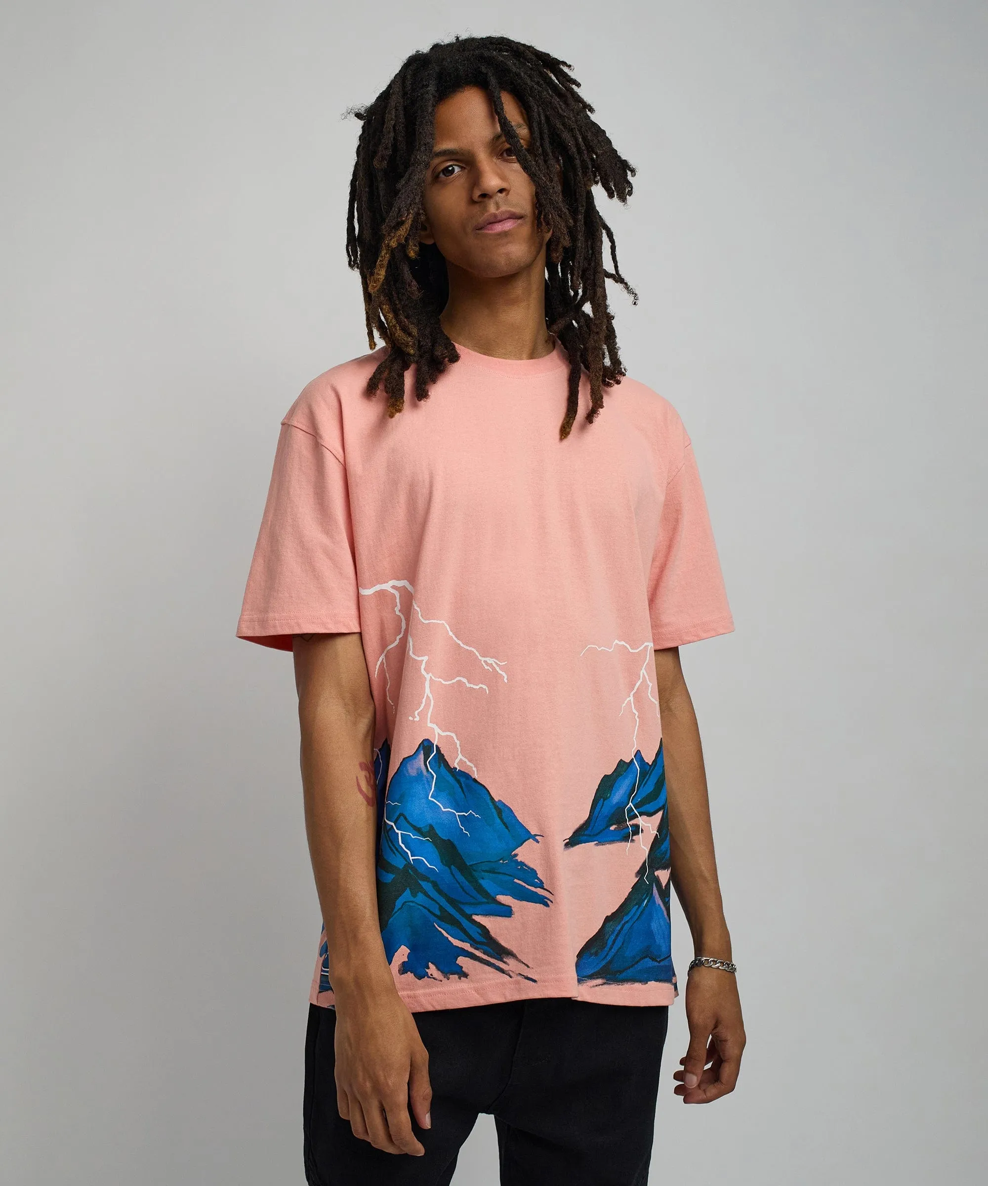 Trust No One Oversized Short Sleeve Tee - Pink