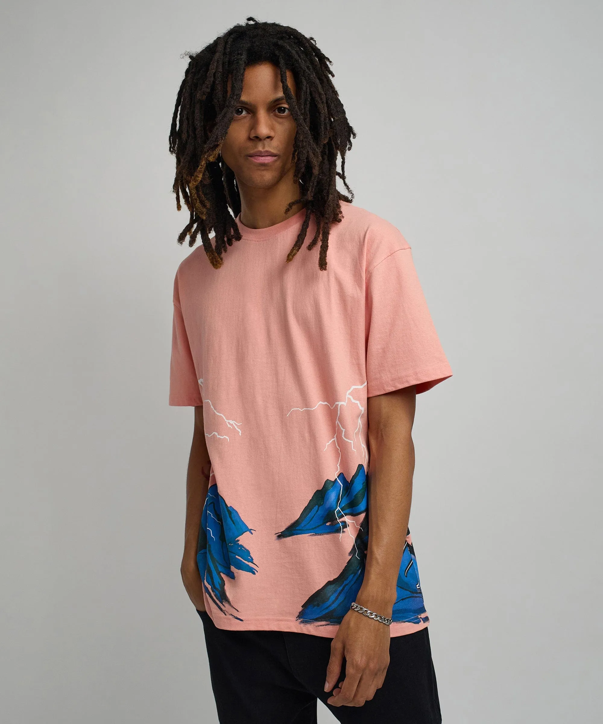 Trust No One Oversized Short Sleeve Tee - Pink