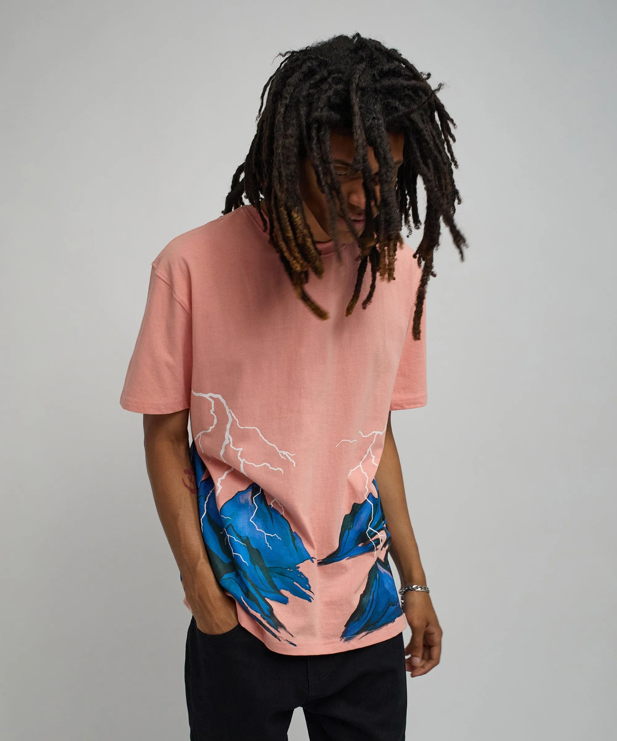 Trust No One Oversized Short Sleeve Tee - Pink