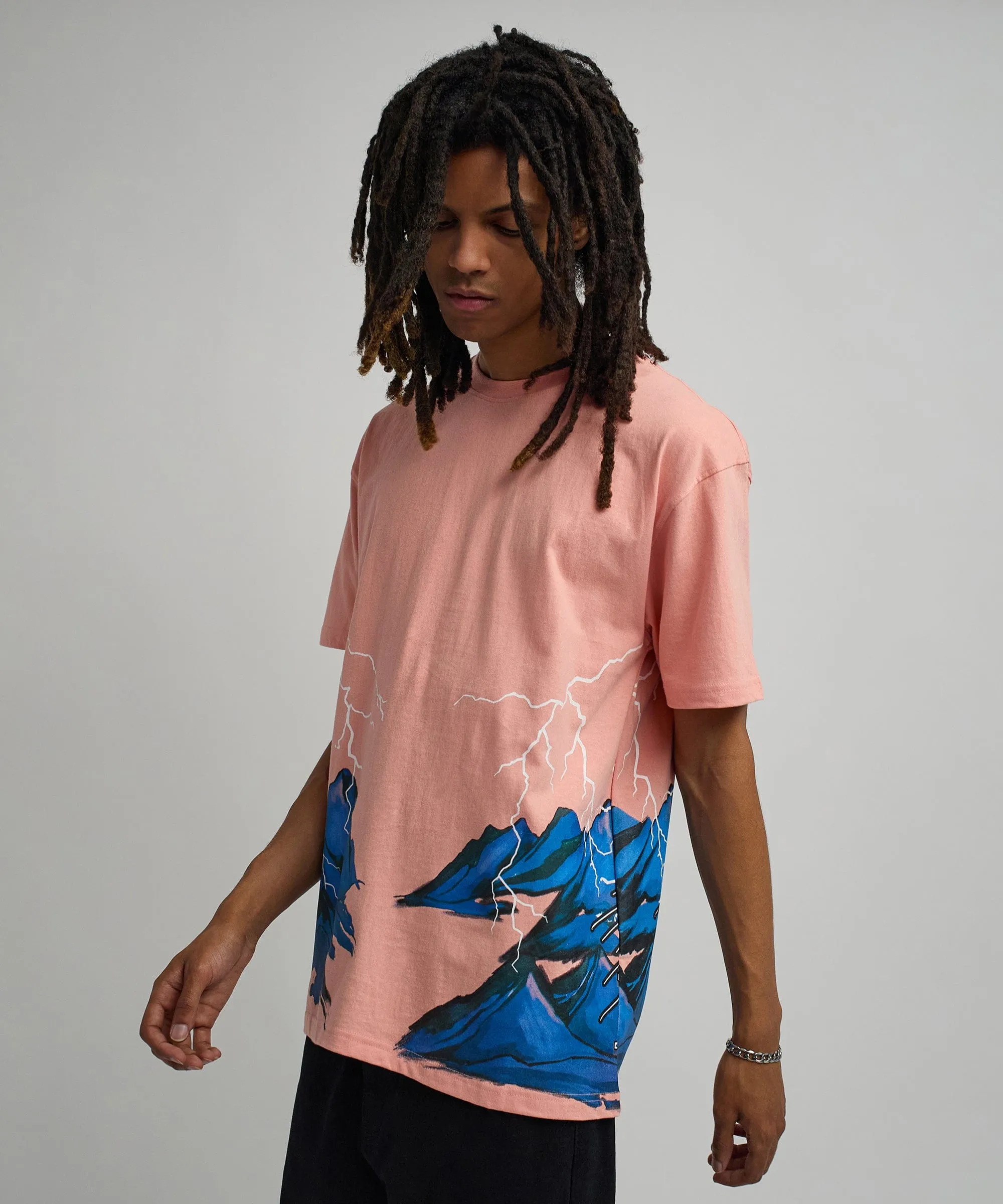 Trust No One Oversized Short Sleeve Tee - Pink