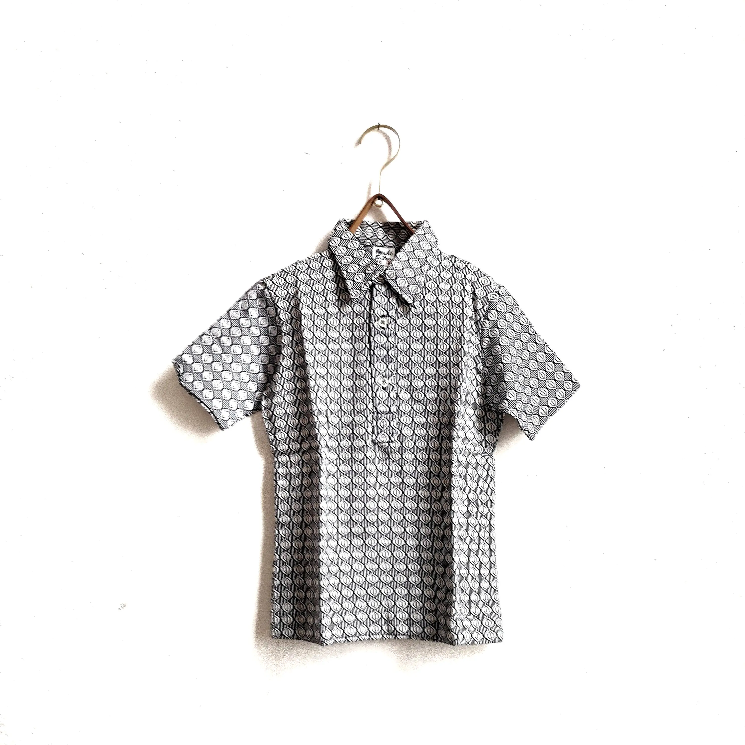 [Unworn]  VINTAGE Geometric print polo (dead stock)