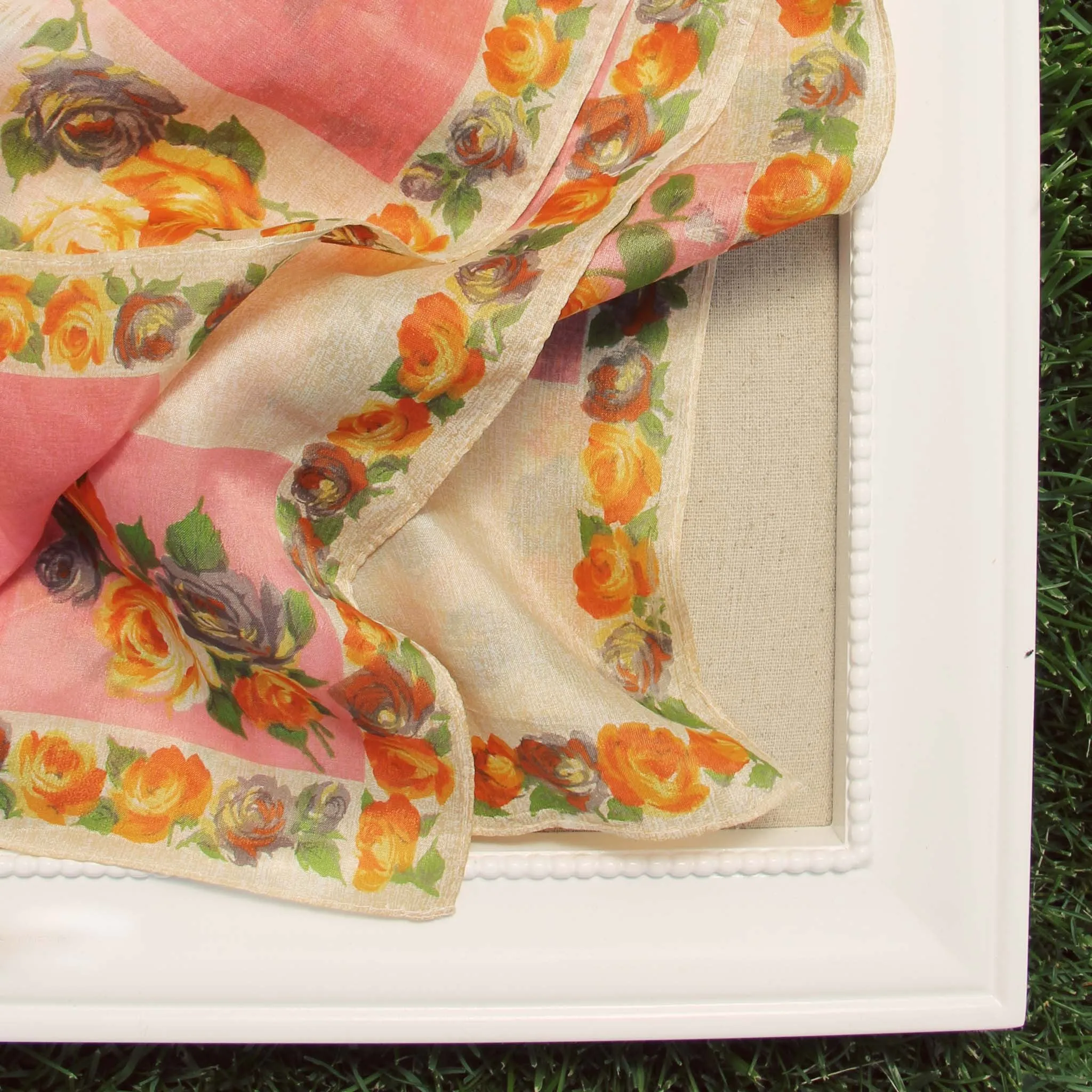 Vintage 60's Rose Scarf