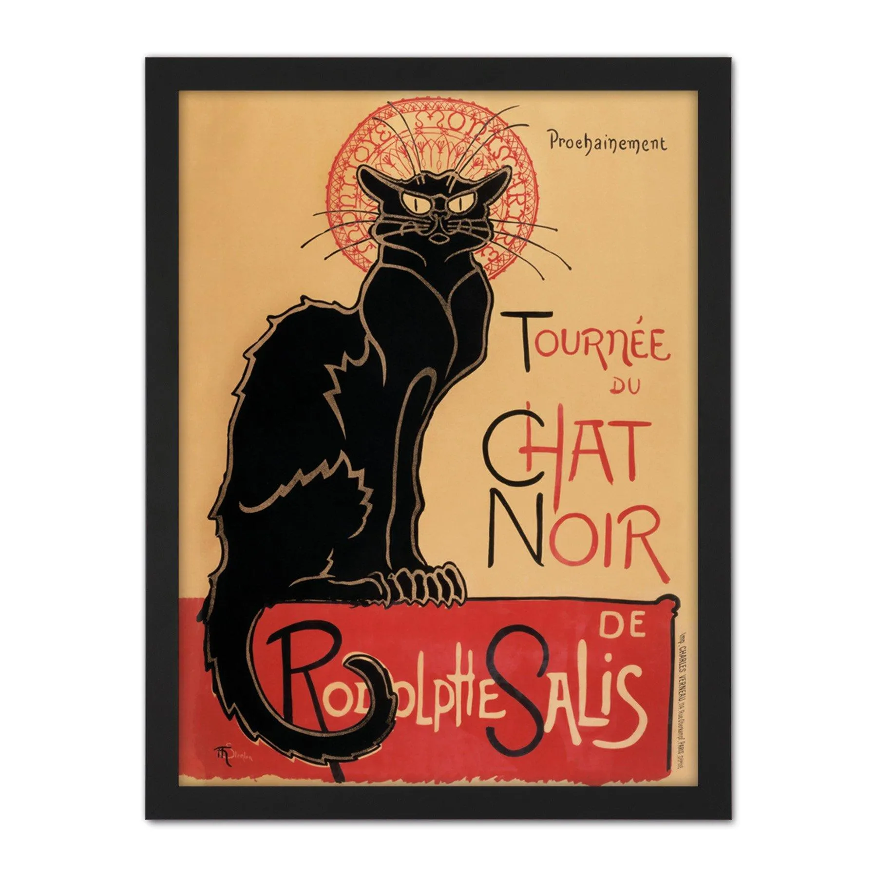 Wall Art & Pictures | Wall Art Print French Vintage Advertising Tournee Du Chat Noir The Black Cat Rodolphe Salis Artwork Fr