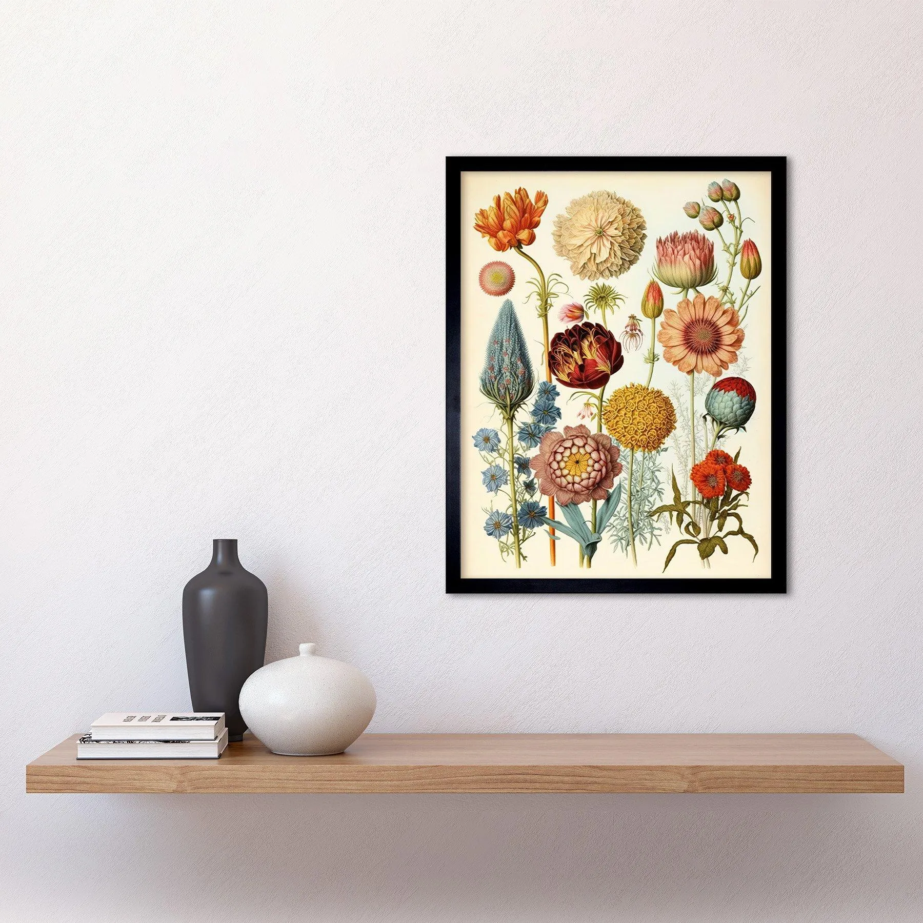 Wall Art & Pictures | Wall Art Print Vintage Botanical Ernst Haeckel Style Plant Study Modern Watercolour Painting Art Frame