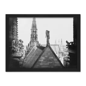 Wall Art & Pictures | Wall Art Print Vintage Photo Notre Dame Paris France Gargoyle Spire Roof Large Framed Wall Décor Art |