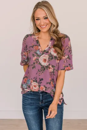 When Magic Happens Floral Top- Purple