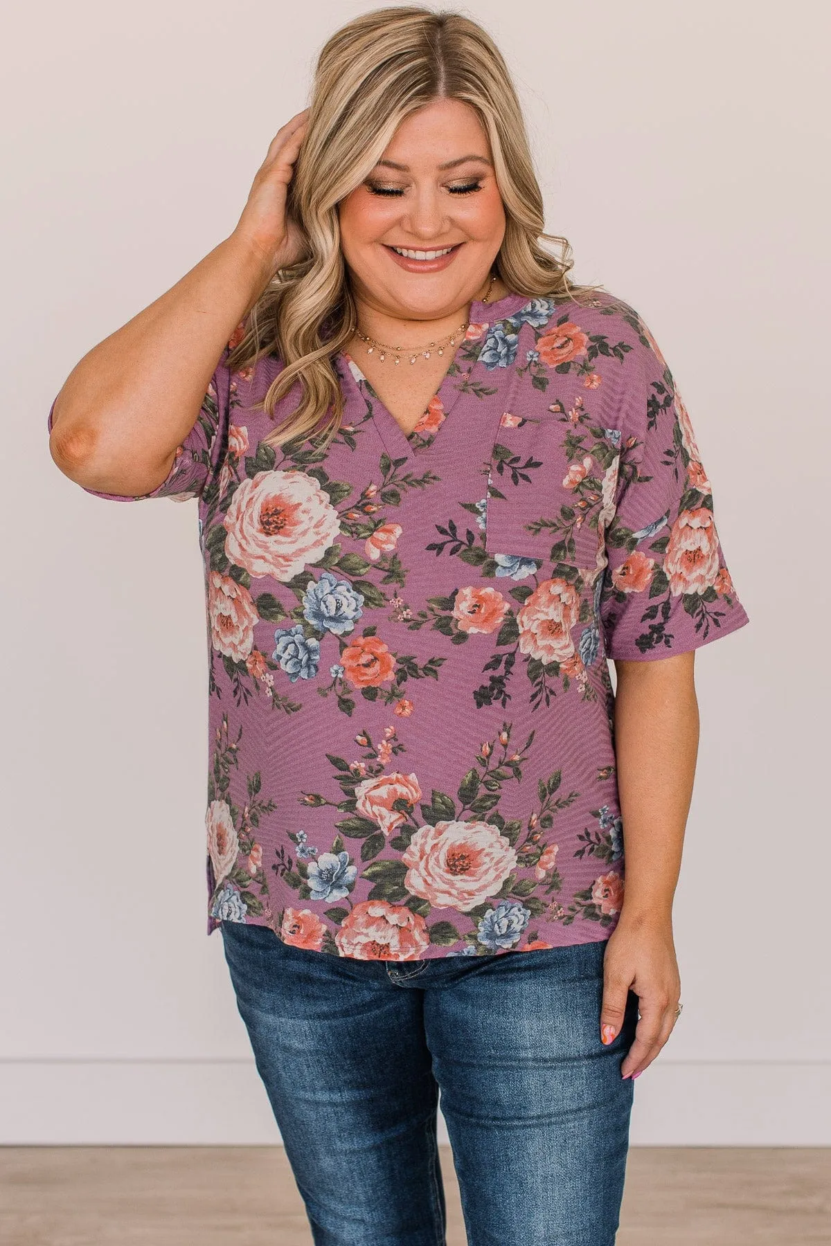 When Magic Happens Floral Top- Purple