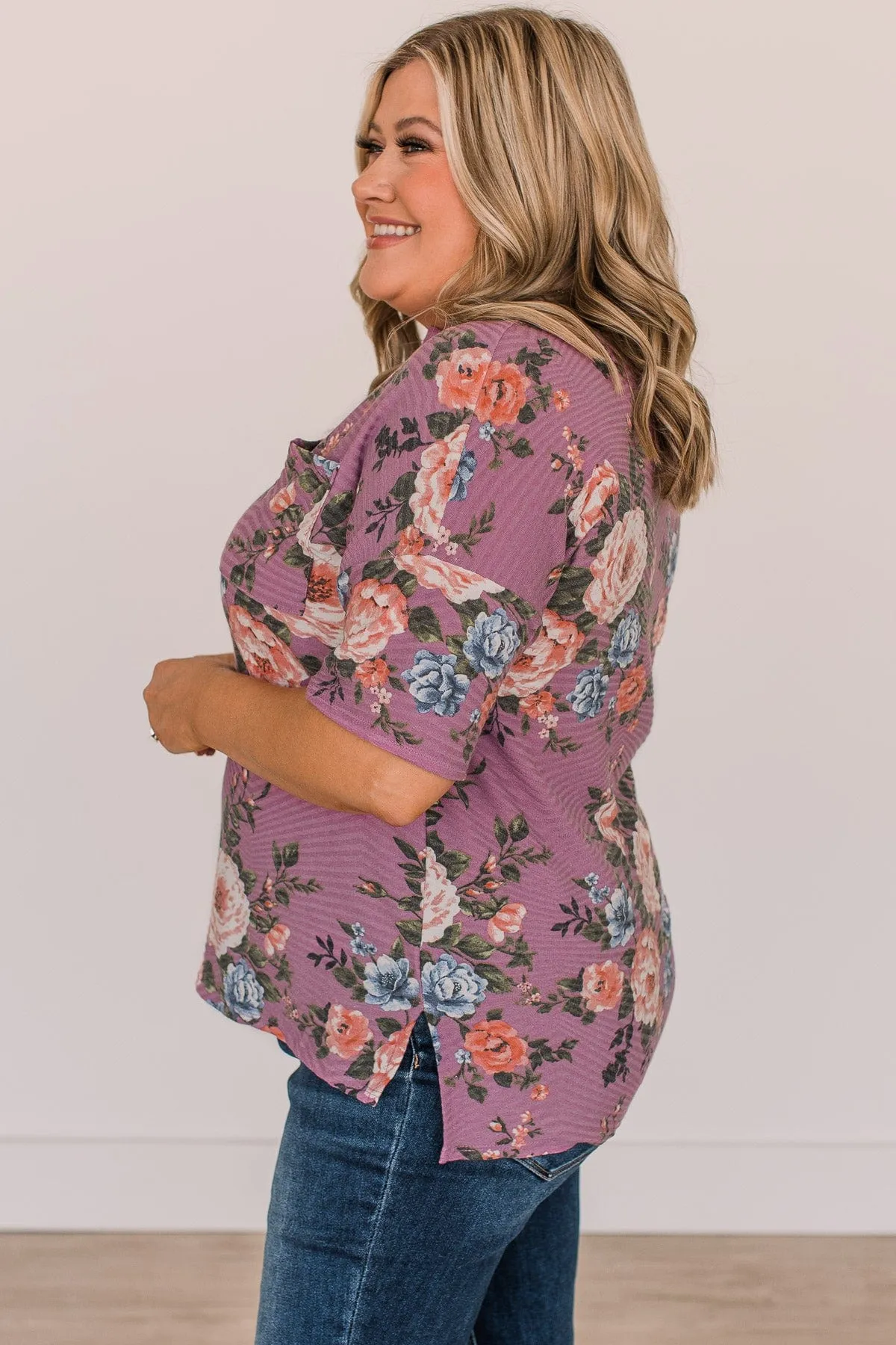 When Magic Happens Floral Top- Purple