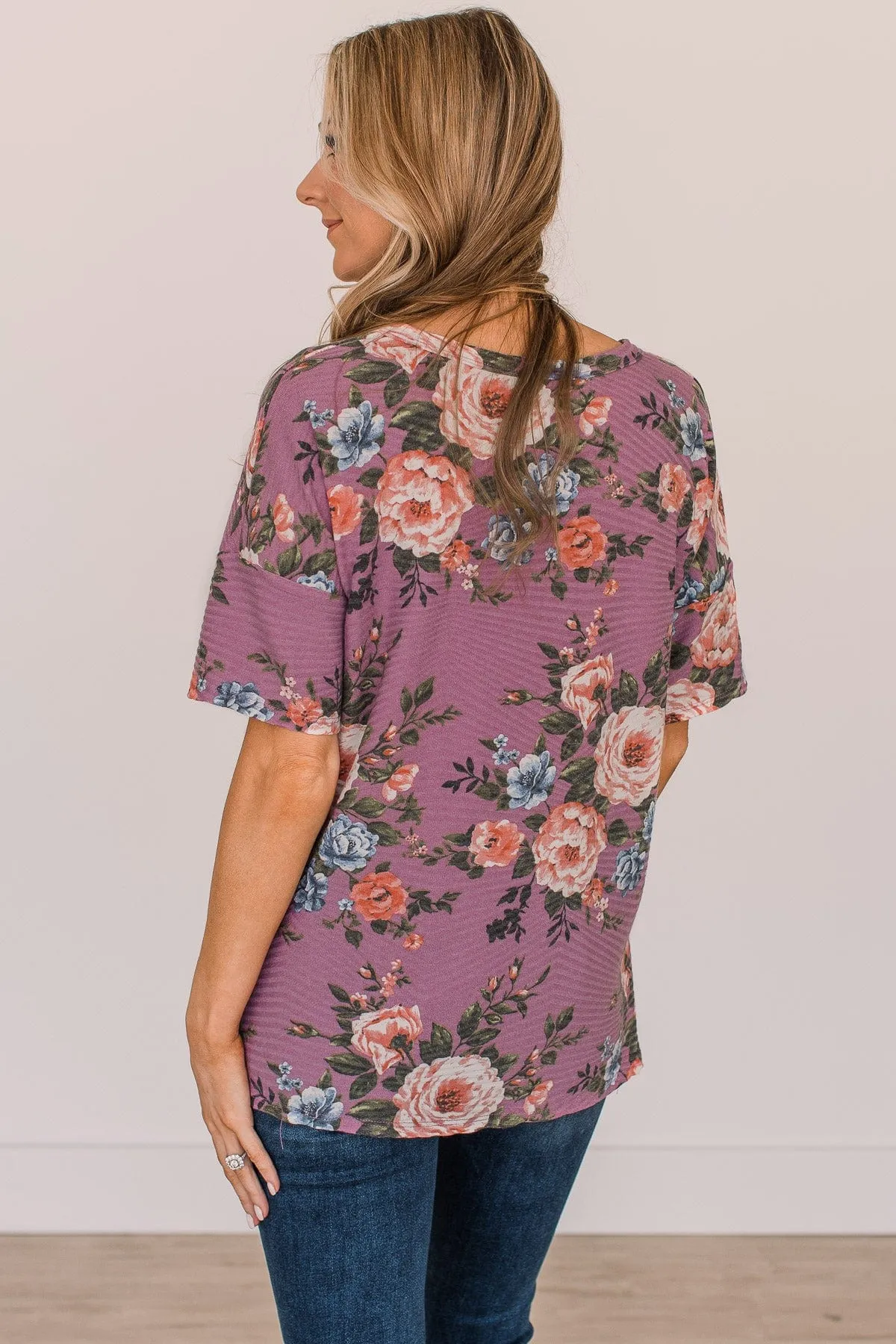 When Magic Happens Floral Top- Purple