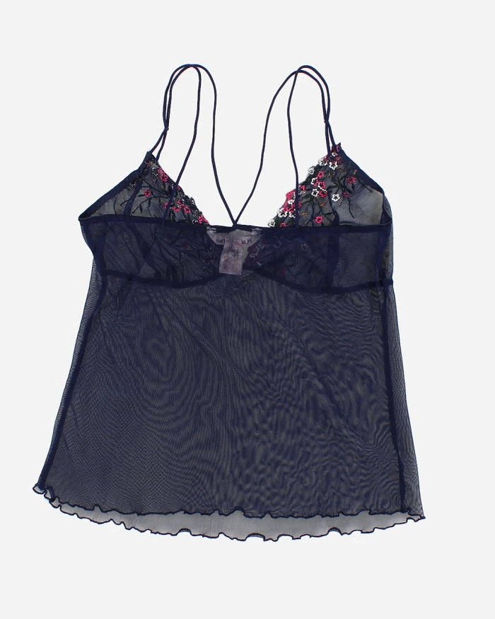 Woman's Blue Floral Print Camisole - S