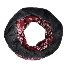 Women Cotton Plus Velvet Dual-use Vintage Cashew Flowers Print Windproof Warmth Bib Scarf Beanie Hat Baotou Hat