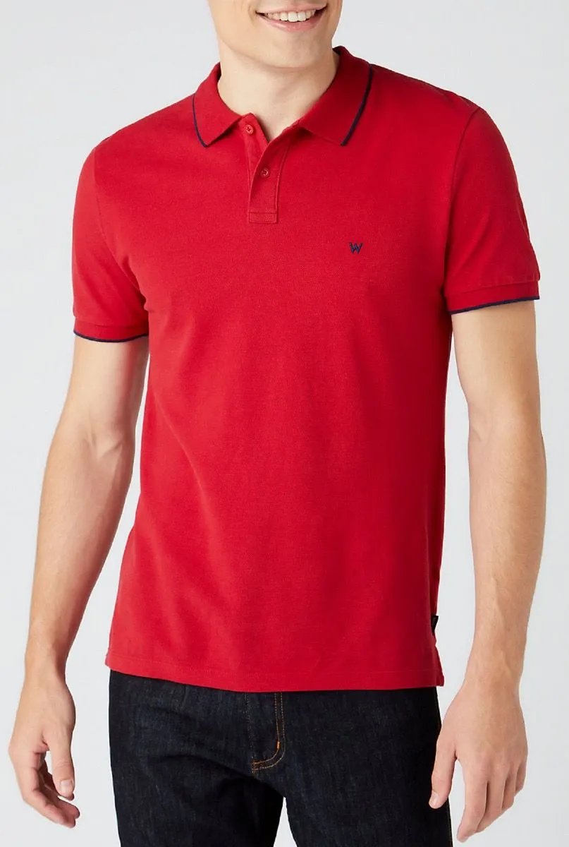 Wrangler Short Sleeve Polo Shirt Red