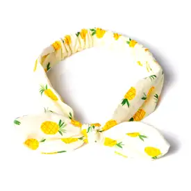 Yellow Pineapple Print Vintage Headscarf