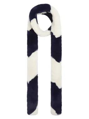 Ziggy Faux Fur Scarf Navy/Cream